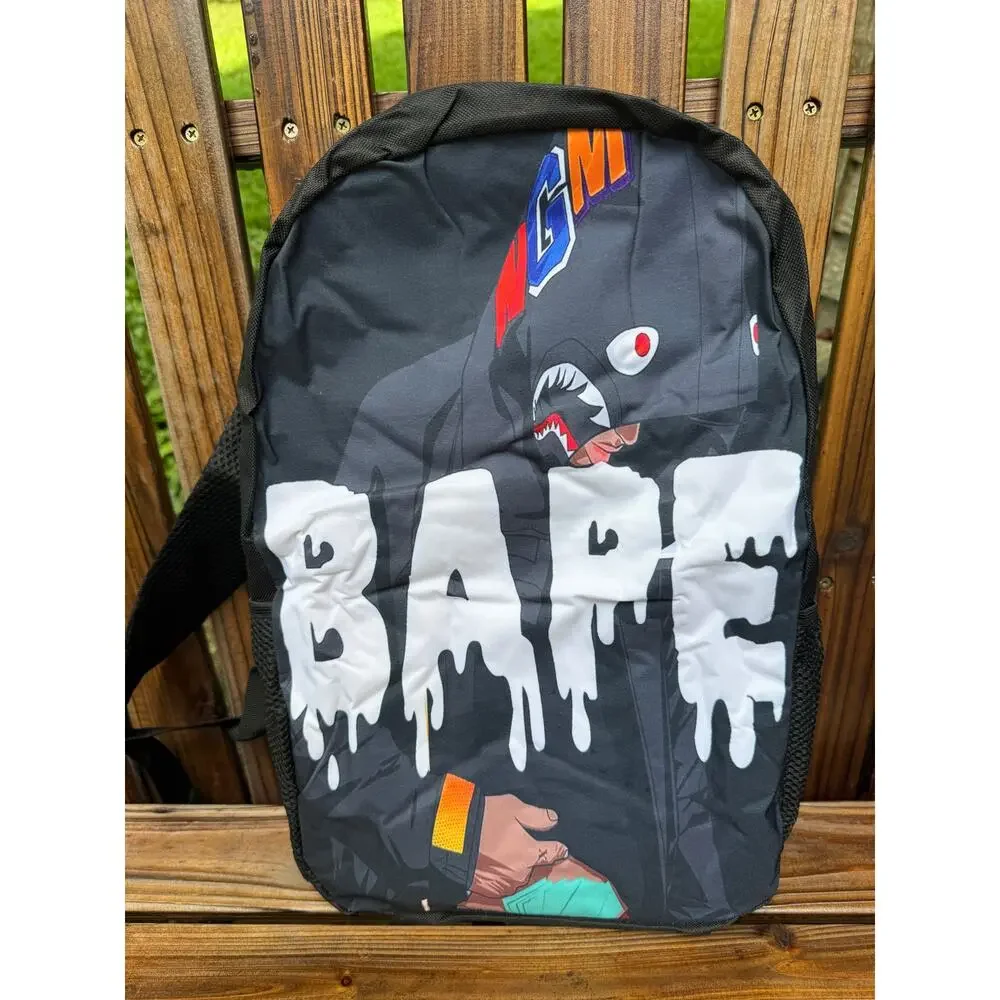 BAPE Shark Camo Backpack Lunch Bag and Pencil Bag Set
